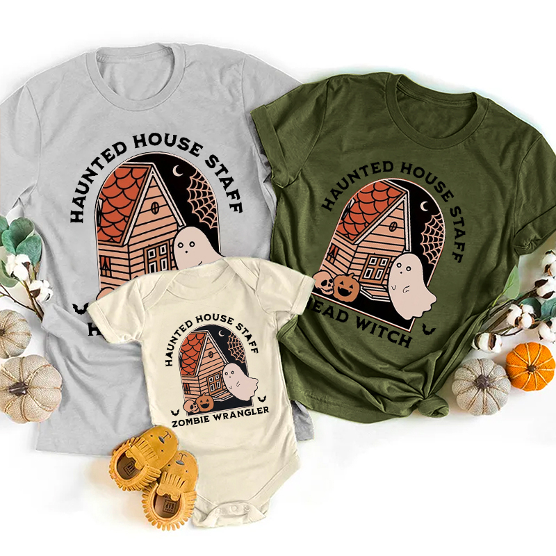 Halloween Haunted House Staff Family Matching Shirts