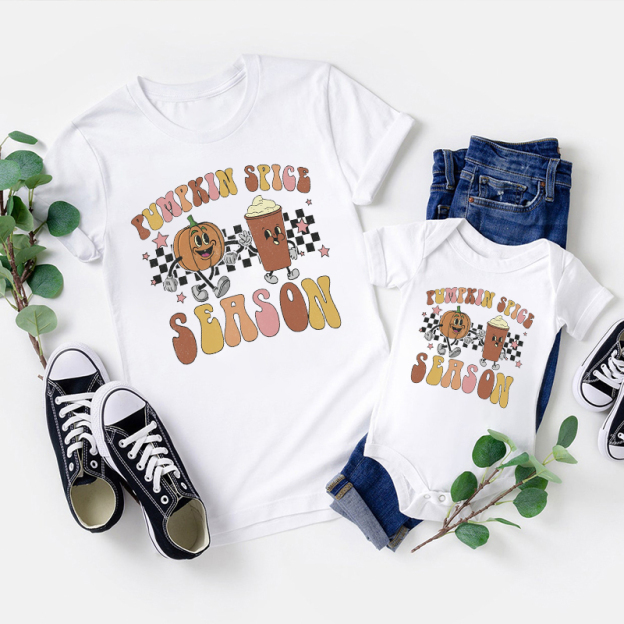 Pumpkins Spices Season Halloween Family Matching Shirts