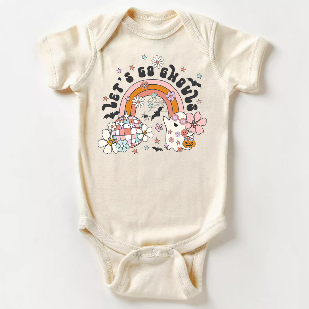 Let's Go Ghouls Retro Natural Baby Bodysuit