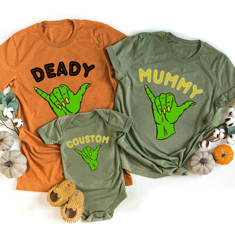 Personalized Funny Halloween Zombie Family Matching Shirts