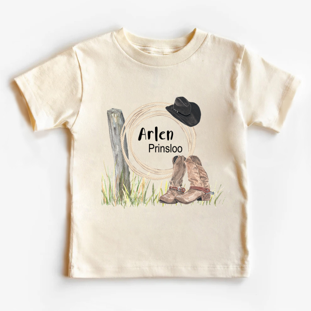Personalized Cowboy Boys Kids T-Shirt