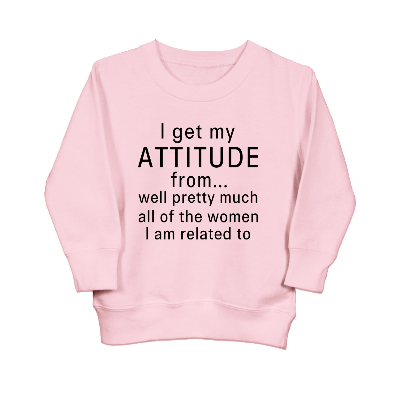 I Get My Attitude From Pretty Much All Of The Women I’m Related To Kids Sweatshirt