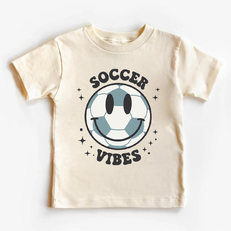 Soccer Vibes Smiley Face Kids Shirt