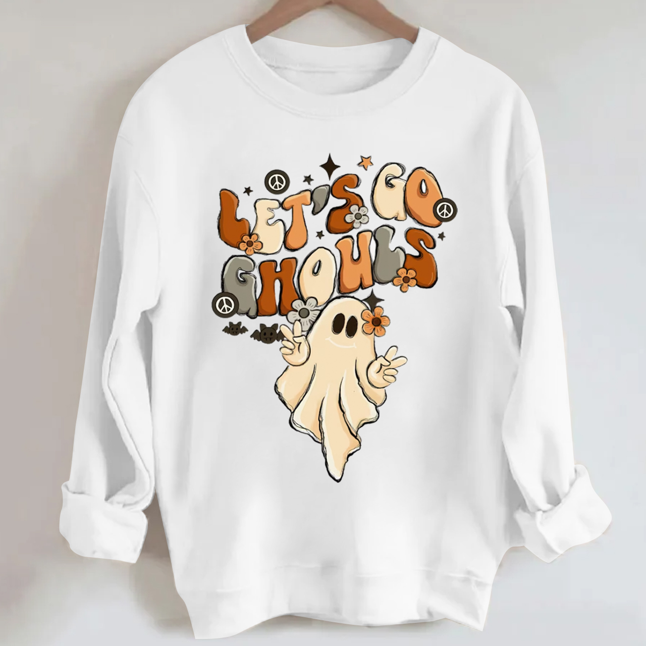 Vintage Halloween Sweatshirt-Lets Go Ghouls