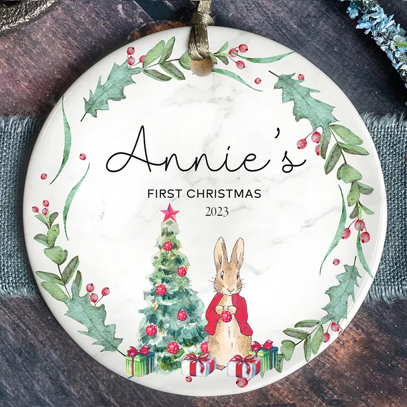 Personalized First Christmas Peter Rabbit Decoration