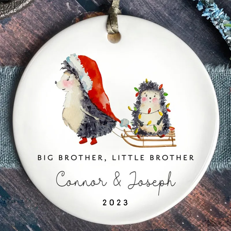 Personalized Sibling Big Brother- Little Brother Christmas Ornament