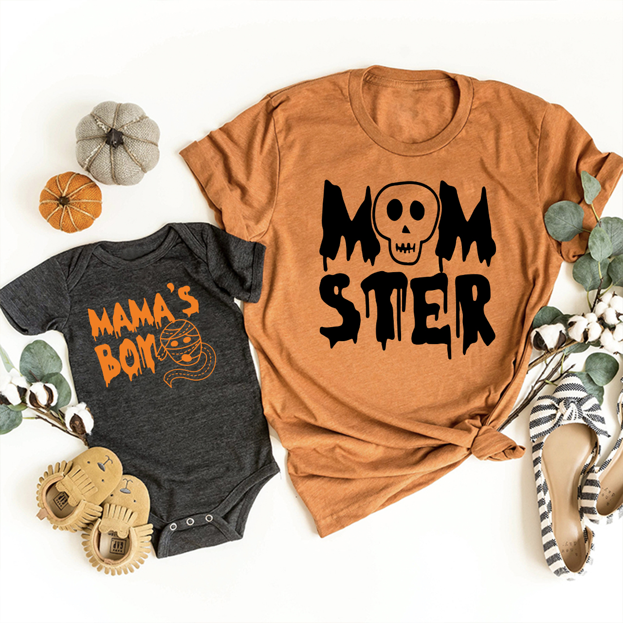 Halloween Momster & Mama's Kids Mom&Me Matching Shirt