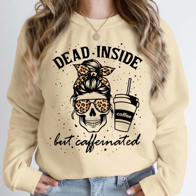 Halloween Dead Inside Coffee But Caffeinated Sweatshirt For Mama