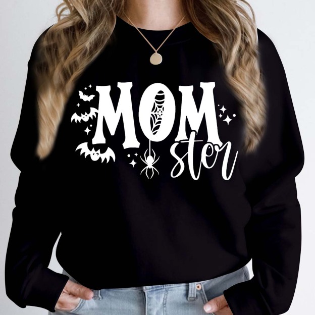 Halloween Spooky Momster Sweatshirt For Mama