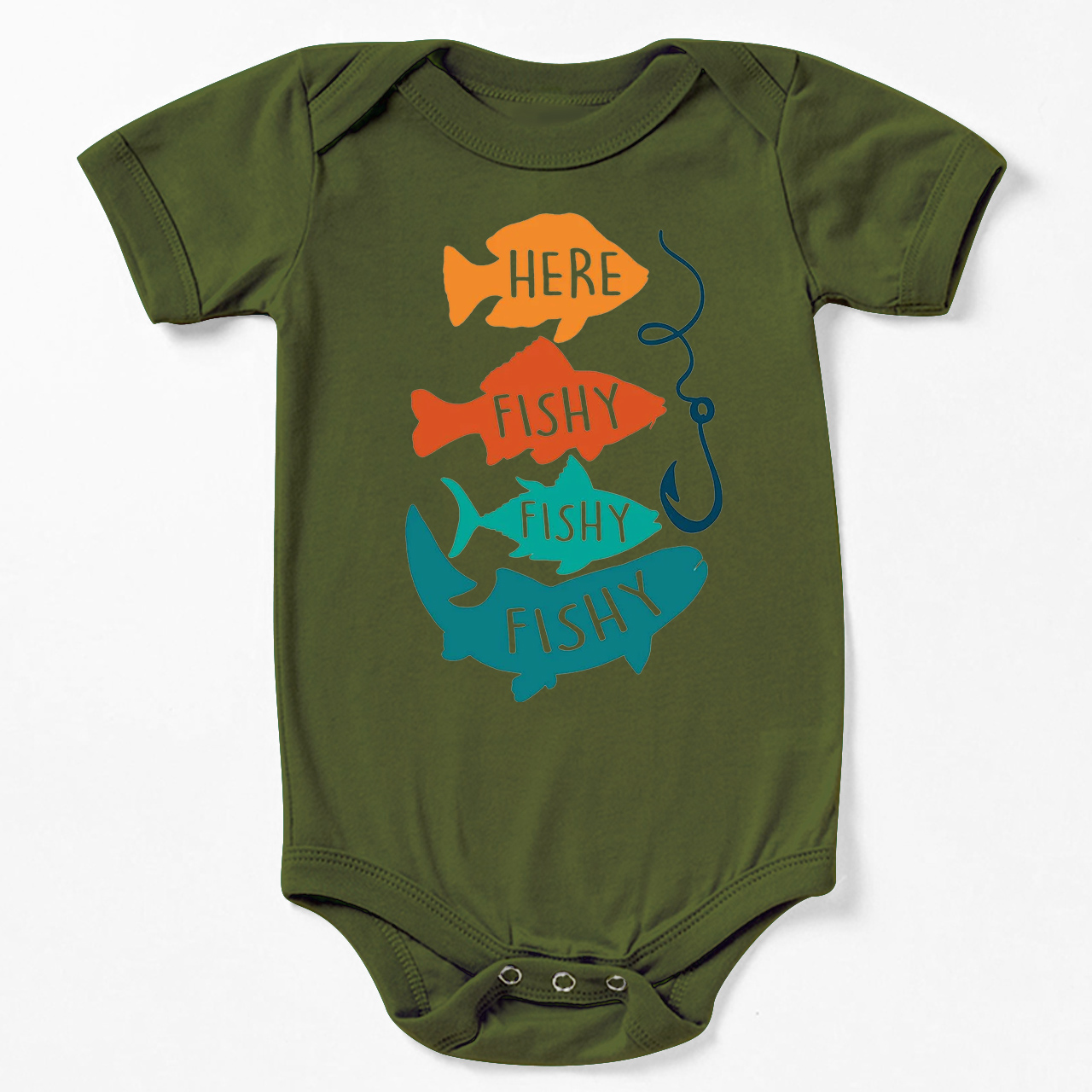 Retro Fishing Bodysuit For Baby