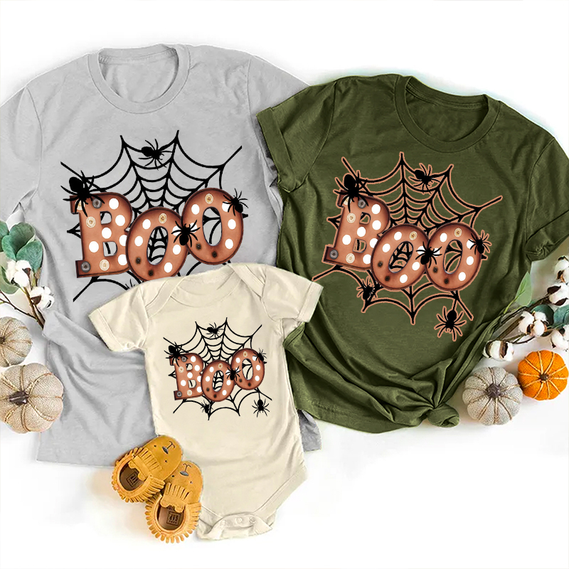 Boo Spider Halloween Matching Shirts