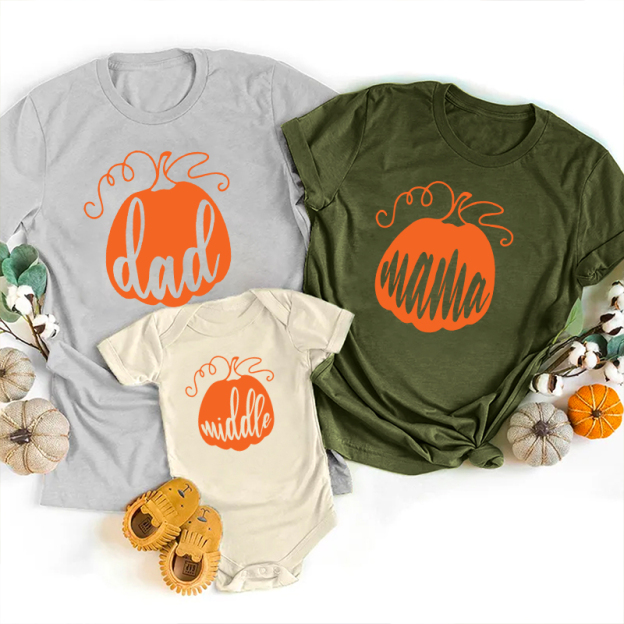 Halloween Personalized Family Pumpkin Matching Shirts