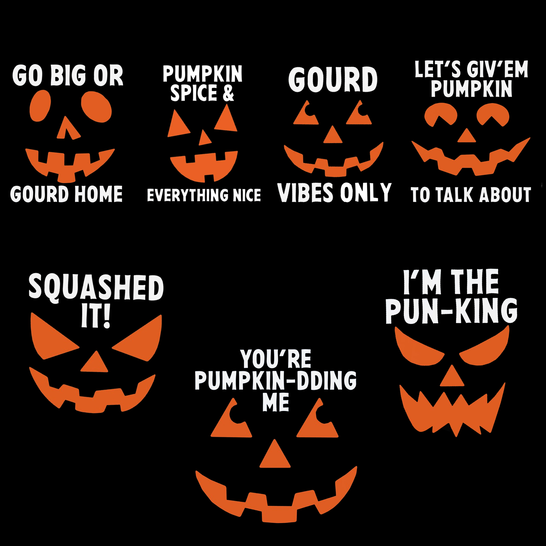 Halloween Personalized Family Pumpkin Face Matching Shirts