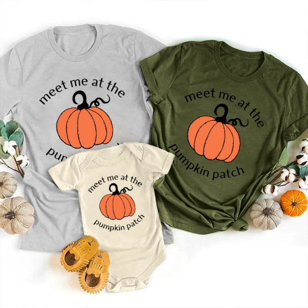 Meet Me At The Pumpkin Patch Halloween Family Matching Shirts