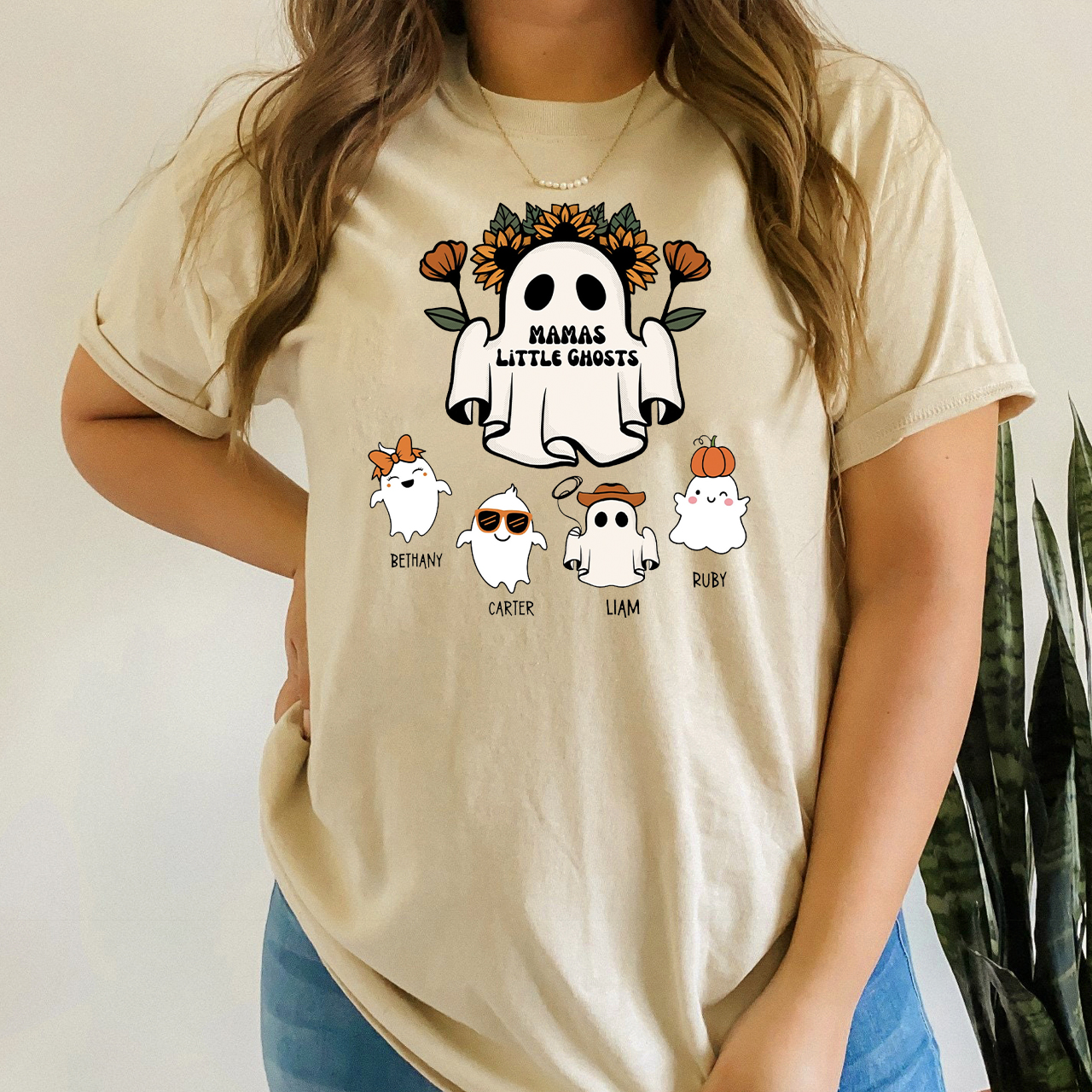 Personalized Cute Ghost Halloween Shirts For Mama