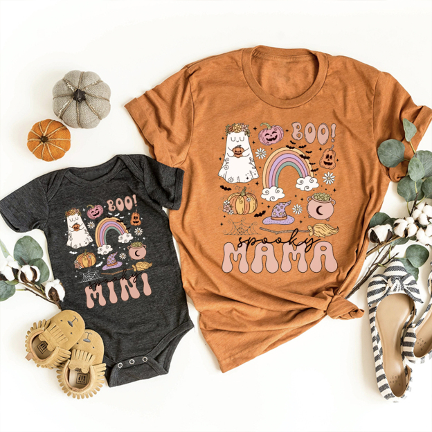 Spooky Rainbow Halloween Family Matching Shirts