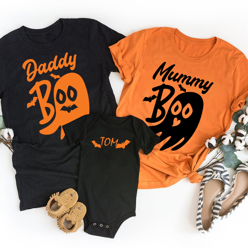 Boo Ghost Halloween Family Matching Shirts