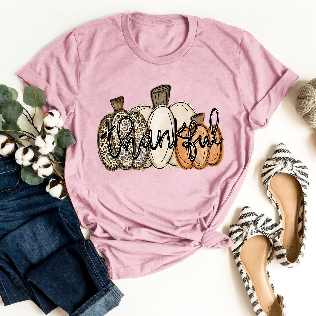 Leopard Pumpkin Fall Shirts For Her