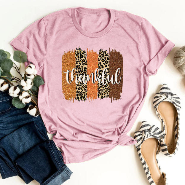 Leopard Thankful Fall Shirts