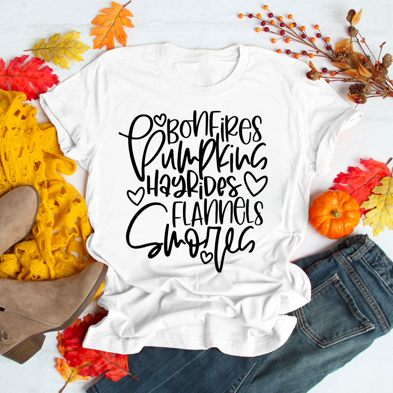 Cute Fall Words Shirts For Her