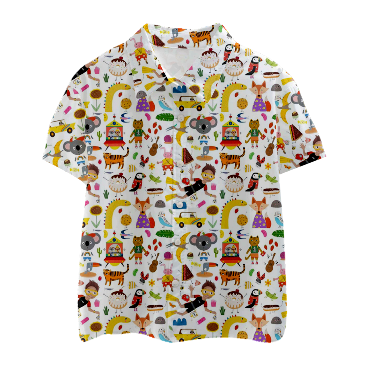 Cartoon World Kids Button Shirt