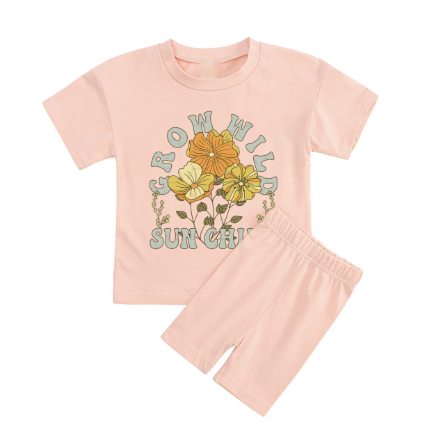 Grow Wild Kids Biker Shorts&Tee