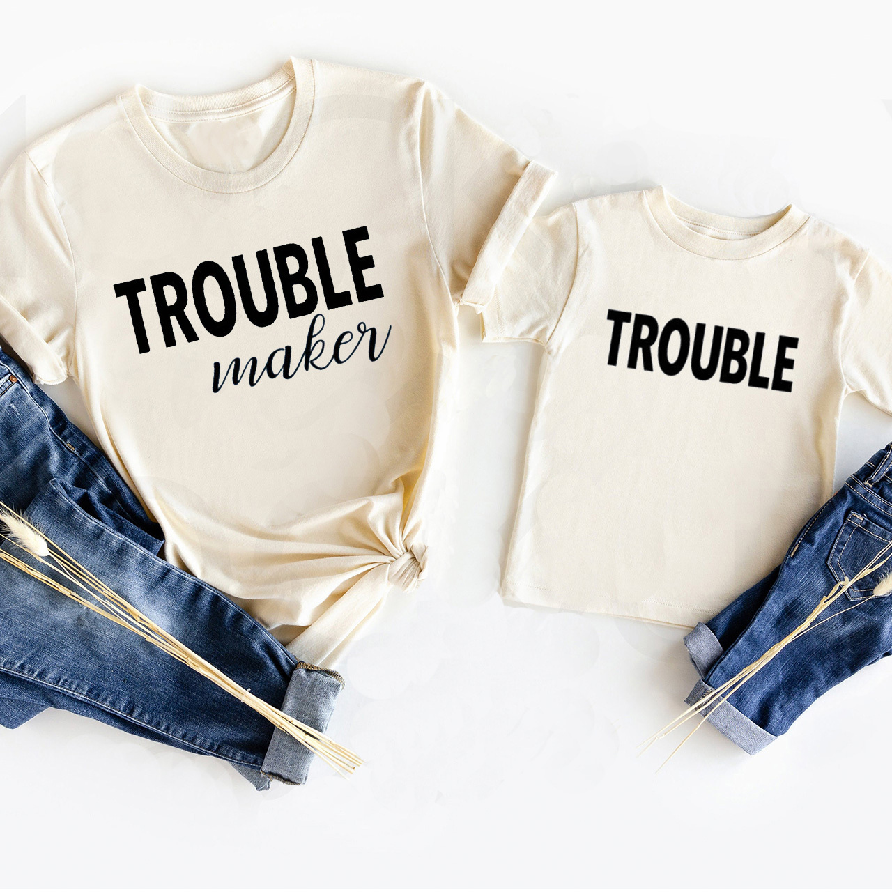 TROUBLE maker & TROUBLE Matching Tees For Mom&Me