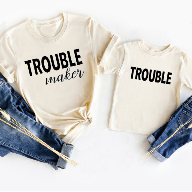 TROUBLE maker & TROUBLE Matching Tees For Mom&Me