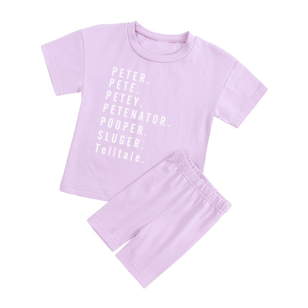 Nickname Toddler Custom Peach Boho Biker Shorts&Tee