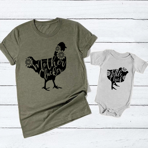 Mother Clucker&Little Chick Matching Tees For Mother's Day