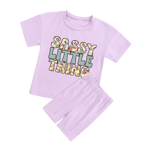Sassy Little Thing Kids Biker Shorts&Tee