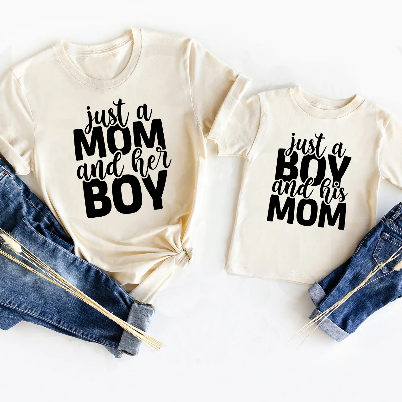 Just A Mom And Her Boy-Mother's Day Matching T-Shirts