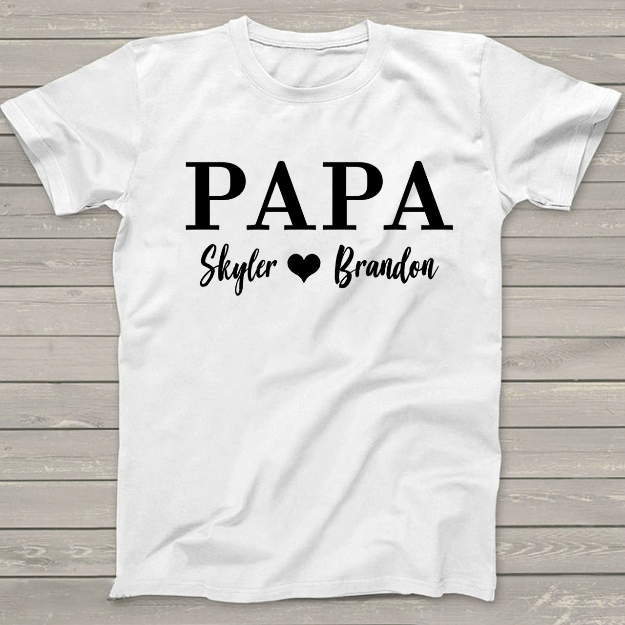 Personalized PAPA T-shirt With Names