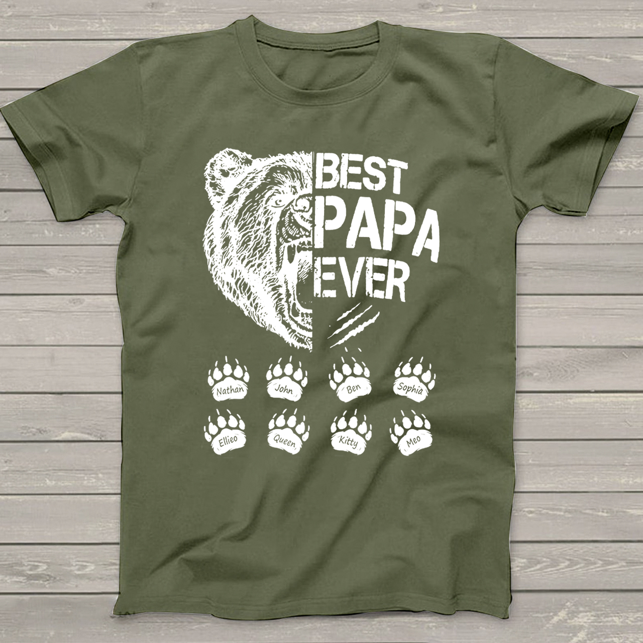 This Papa Bear Belongs To - Personalized Gifts Custom Bear Shirt