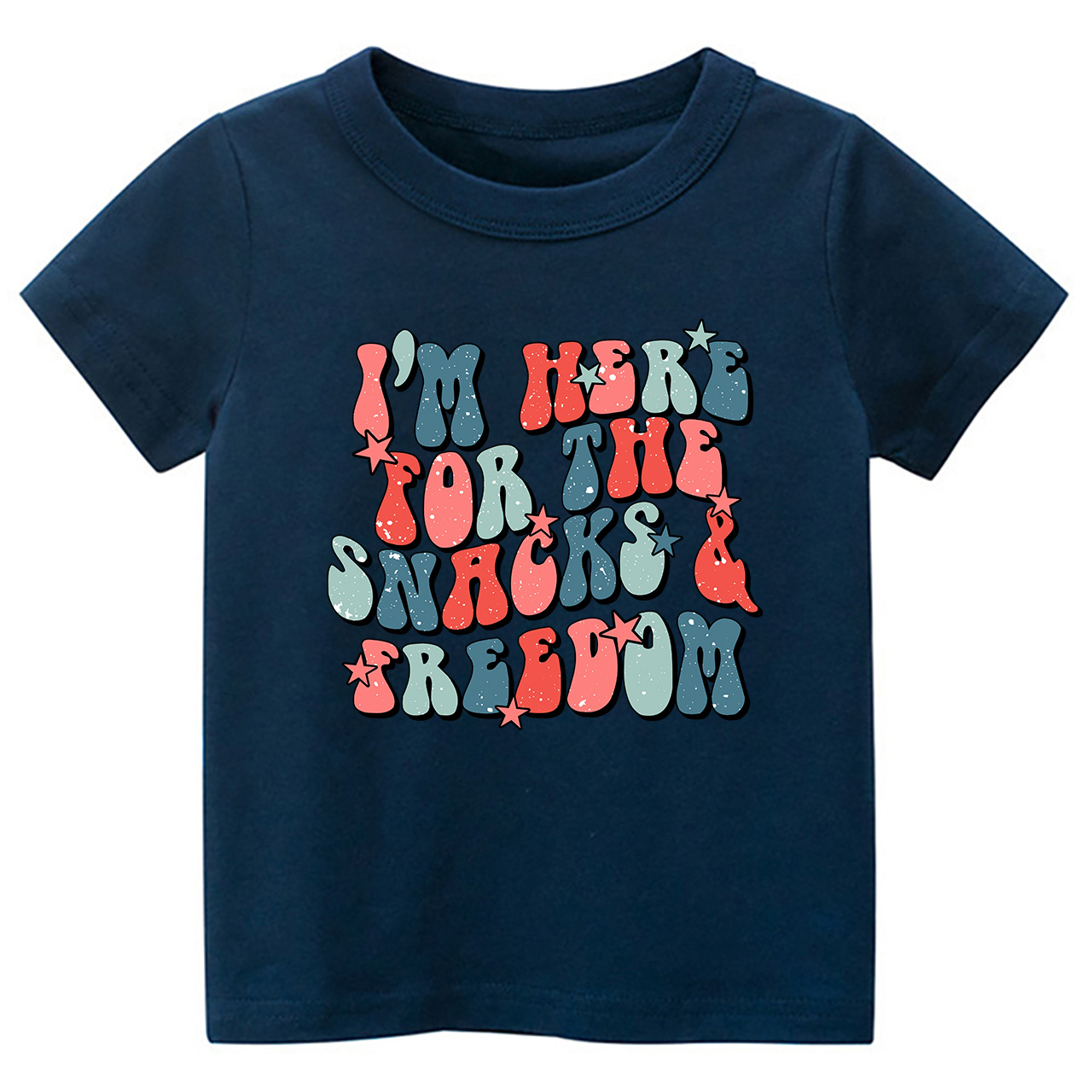 I'm Here For The Snacks&Freedom Independence Day Toddler Tees