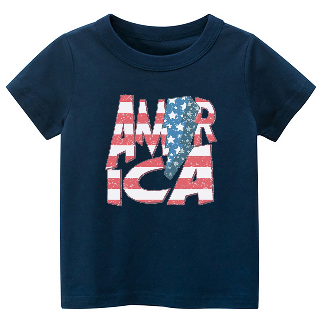 America Red Blue Flag Retro Toddler Tees