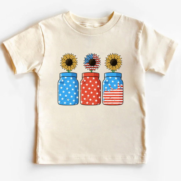 4th of July Sunflower Freedom Toddler Tees
