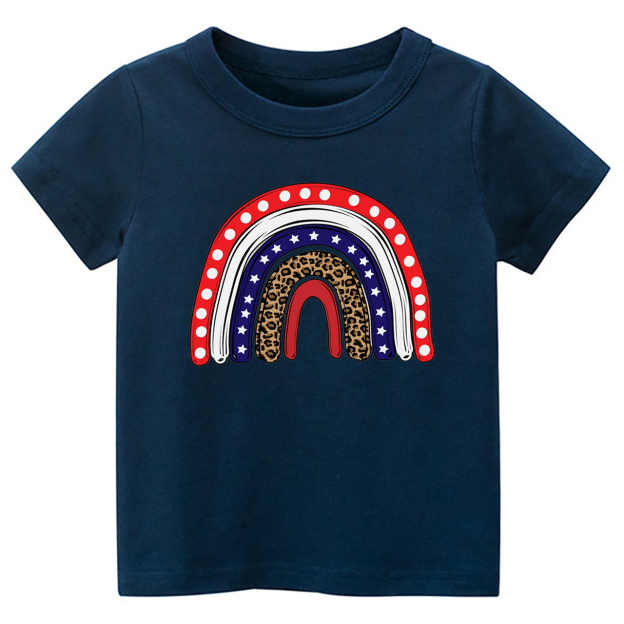 USA 4th of July Rainbow Toddler Tees