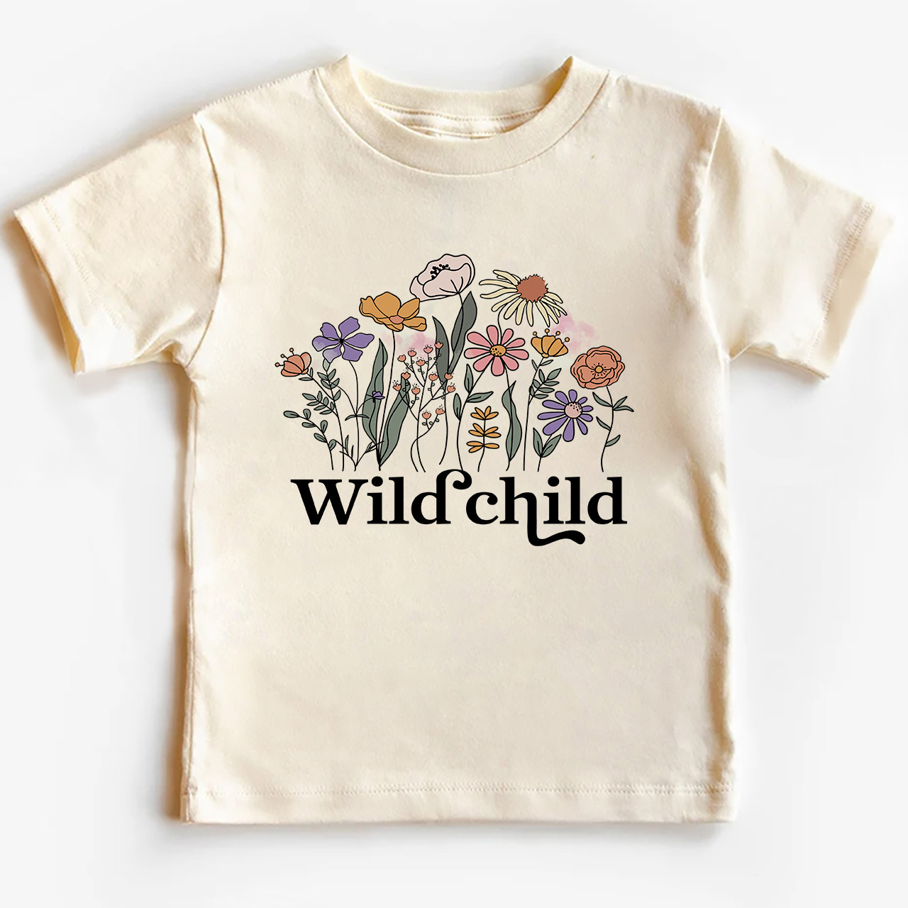 Wild Child Vintage Flowers Kids Shirts