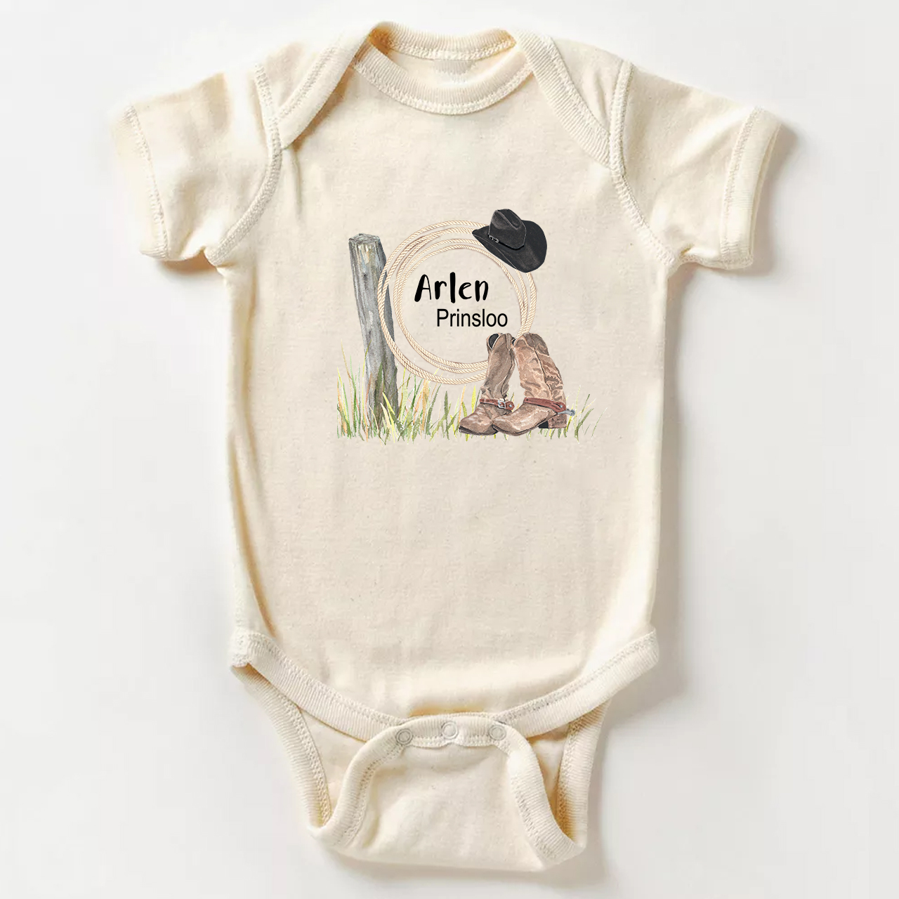 Personalized Cowboy Boys Baby Bodysuit