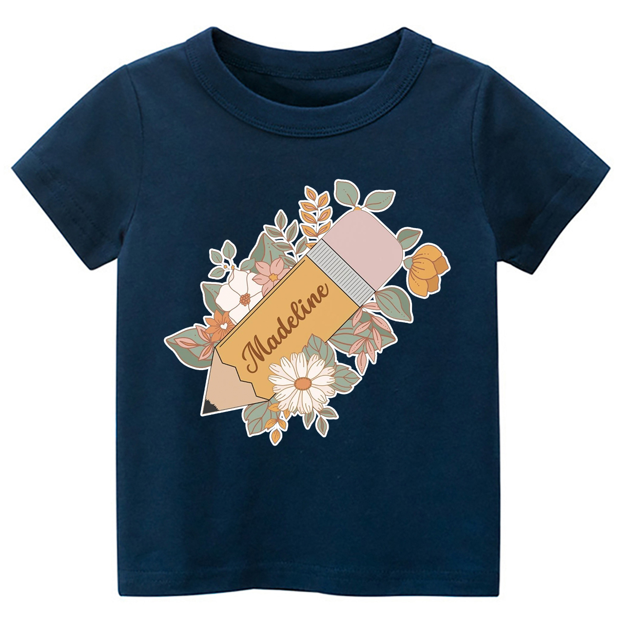 Personalized Retro Pencil Back To School Toddler Shirts