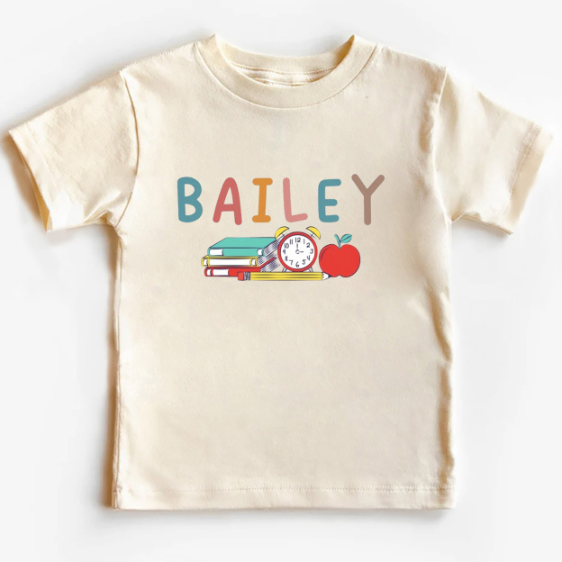 Custom Books & Apples Back To School Shirt For Kids