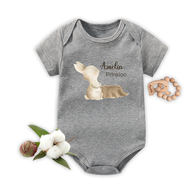 Personalized Meditating Bunny Baby Bodysuit