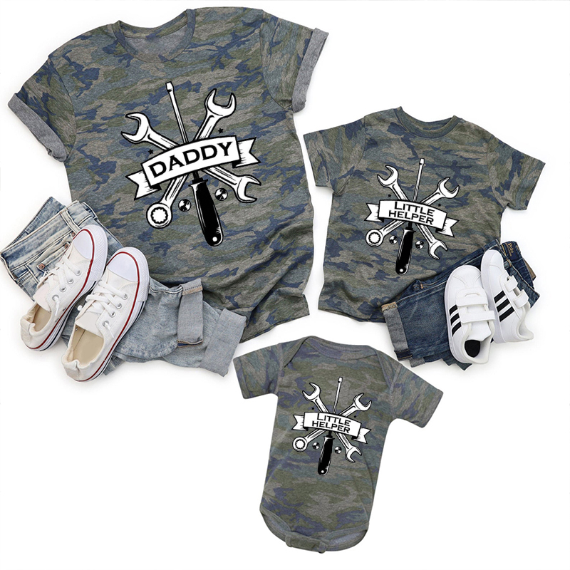 Father Son Fishing Shirt Set Matching Dad and Me Outfit Father's Day Gift 