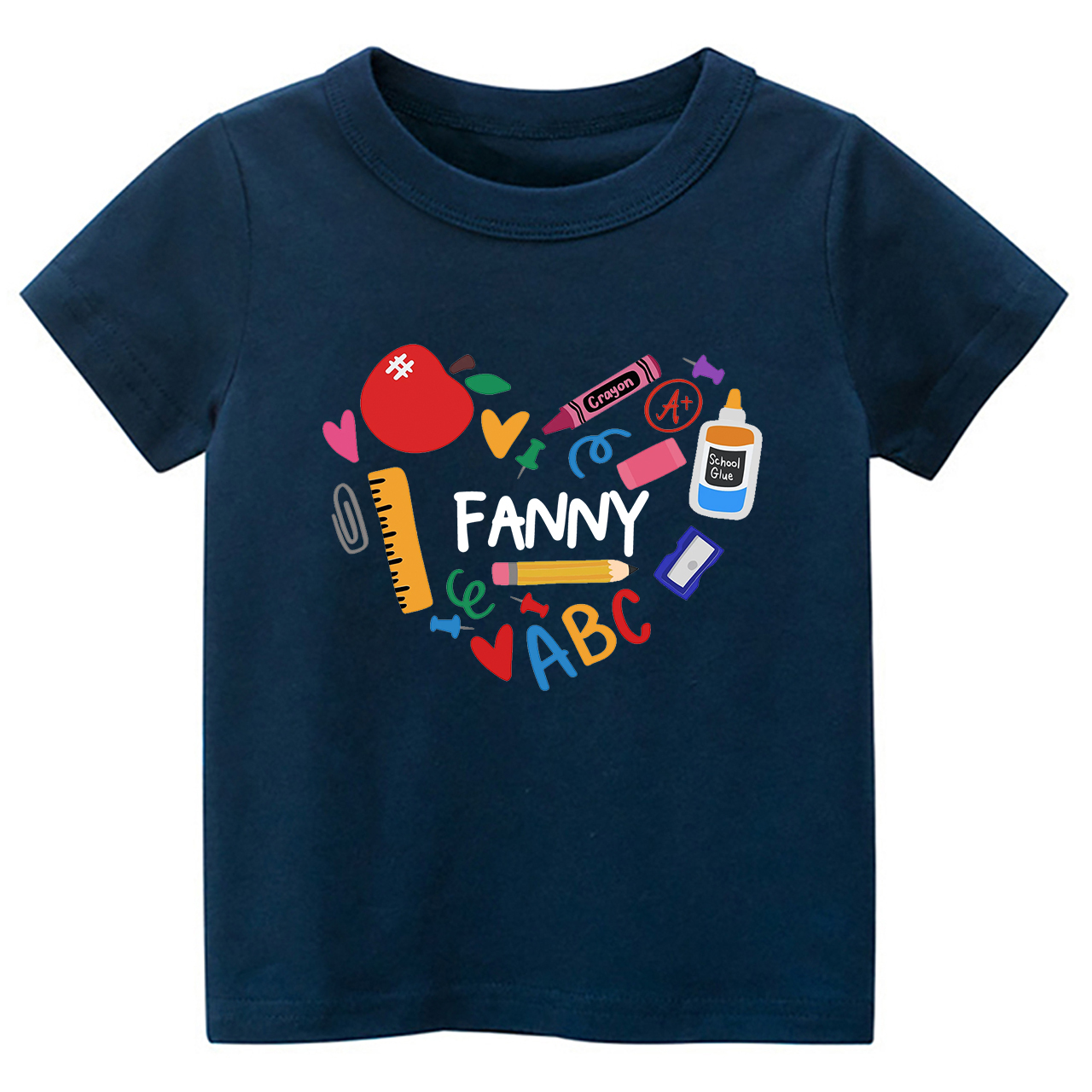 Personalized  Back To School Heart Kids Shirt