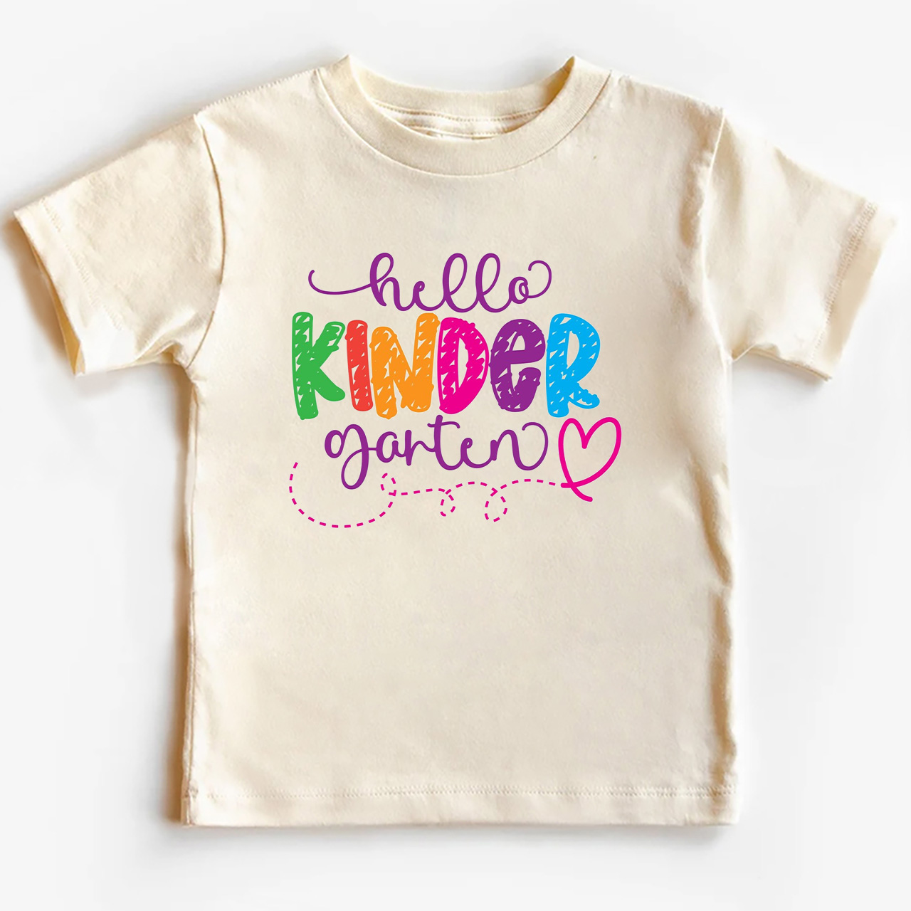 Hello Kindergarten - Hand Lettered School Shirt For Kids