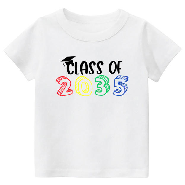 Hand Print-Class Of 2035 Personalized Shirts For School Kids