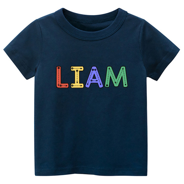 Personalized Tracing Alphabet Name Back To School Kids Shirts