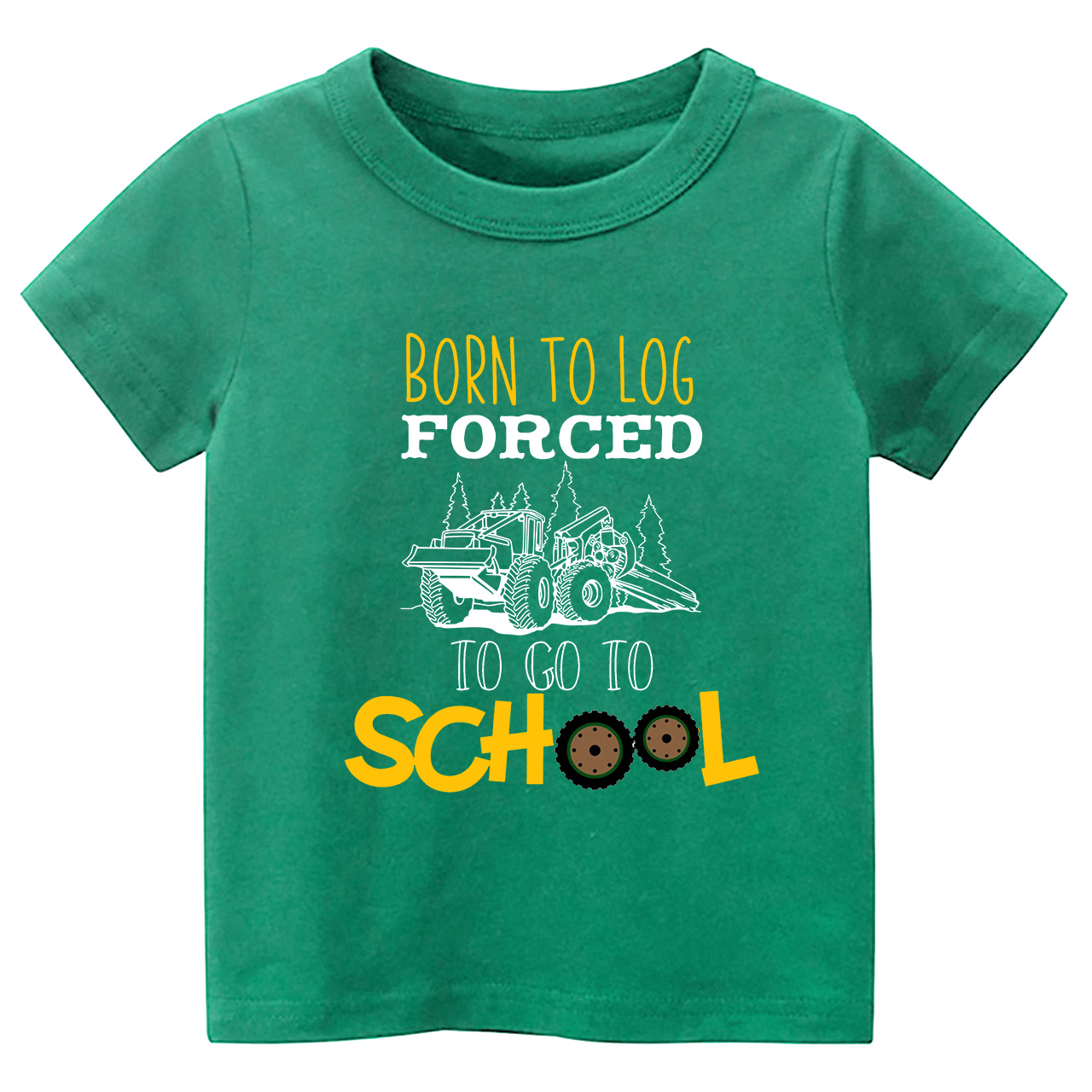 Born to Log Forced To Go To School Kids T-shirts