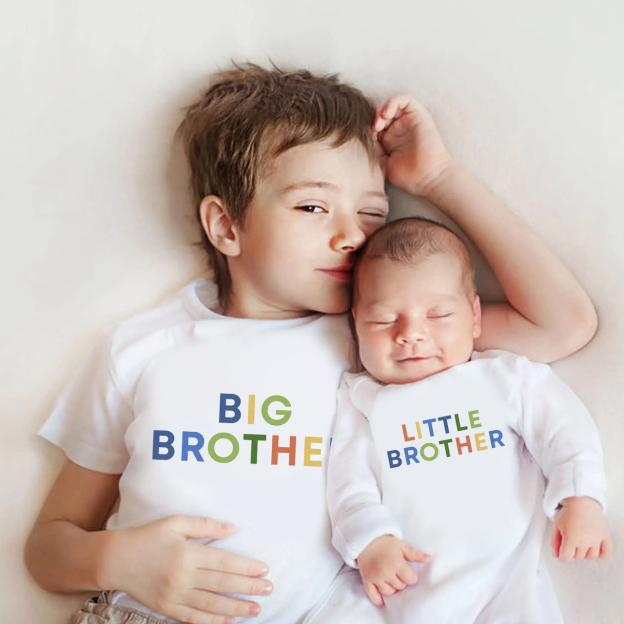 Colorful Brother & Sister Siblings Family Matching Tees